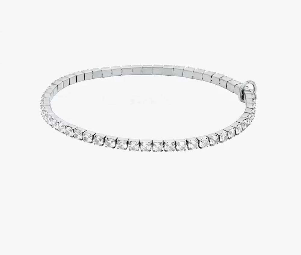 NEW MICHAEL KORS women's pavé stretch tennis bracelet in silver